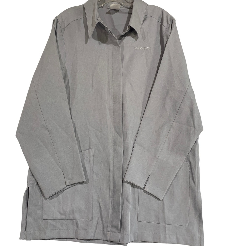 Mary Kay Lab Coat Jacket Embroidered Logo Pockets‎ Work Uniform Medium